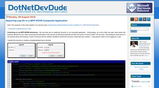 DotNetDevDude - Requiring Log-On in a WPF MVVM Composite ...