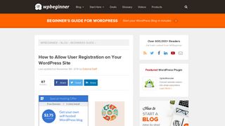 How to Allow User Registration on Your WordPress Site - WPBeginner