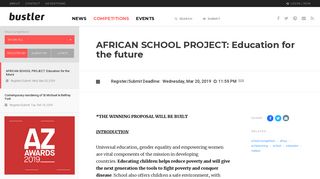 AFRICAN SCHOOL PROJECT: Education for the future - Bustler