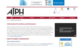 American Journal of Public Health: Information for Authors and ...