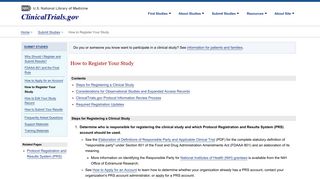 How to Register Your Study - ClinicalTrials.gov