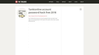 The Toolbox » Tankionline account password hack free 2018 » Articles