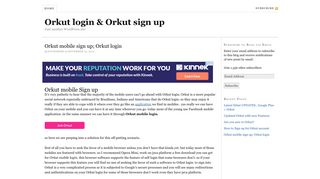 Orkut login & Orkut sign up | Just another WordPress site