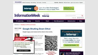 Google Shutting Down Orkut - InformationWeek