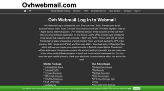 Ovh Webmail Log in to Webmail Find out more. Tools. Transfer your ...