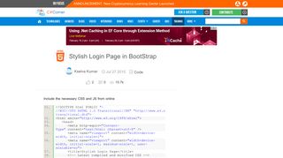 Stylish Login Page in BootStrap - C# Corner