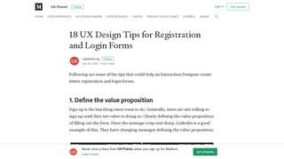 18 UX Design Tips for Registration and Login Forms – UX Planet