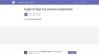 Login & Sign Up screens inspiration – Inspiration Supply – Medium