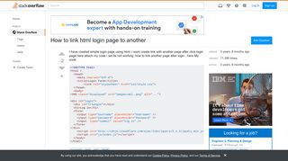 How to link html login page to another - Stack Overflow