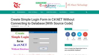 Create Simple Login Form in C#.NET Without Connecting to Database ...