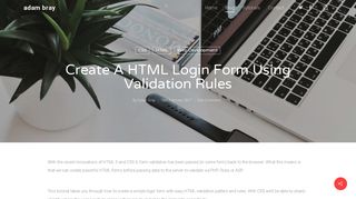 Easy HTML Login Form using Validation Rules - Adam Bray