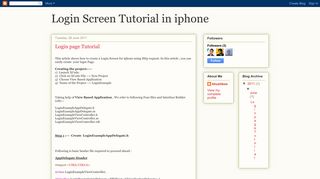 Login Screen Tutorial in iphone: Login page Tutorial