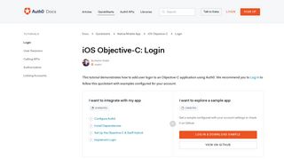 Auth0 iOS Objective-C SDK Quickstarts: Login