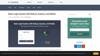 Basic Login System with Node.js, Express, and MySQL - CodeShack