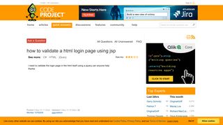 how to validate a html login page using jsp - CodeProject