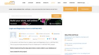 Login and Registration Form in ASP.Net MVC - MindStick