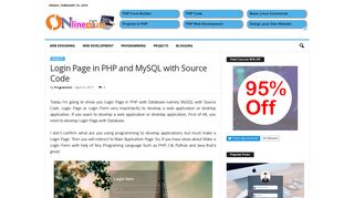 Login Page in PHP and MySQL with Source Code Download