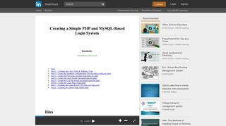 Creating a Simple PHP and MySQL-Based Login System - SlideShare