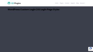WordPress Custom Login | GS Login Page Styler - GS Plugins