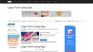 Login Form using Ajax - RoseIndia