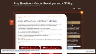 Simple JSF Login page with Users in a DB table | Shay Shmeltzer's ...