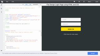 Flat Design Login Page using HTML and CSS | CSSDeck