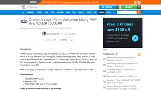 Create A Login Form Validation Using PHP And WAMP / XAMPP