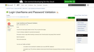Login UserName and Password Validation | The ASP.NET Forums