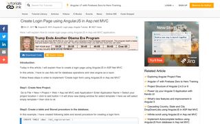Create Login Page using AngularJS in Asp.net MVC | Tutorial Links