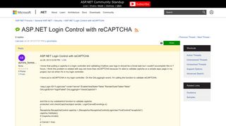 ASP.NET Login Control with reCAPTCHA | The ASP.NET Forums