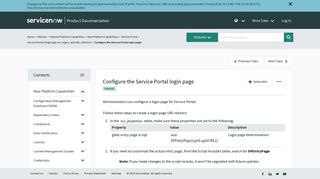 Configure the Service Portal login page | ServiceNow Docs