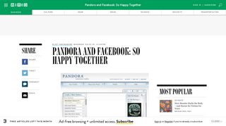 Pandora and Facebook: So Happy Together | WIRED