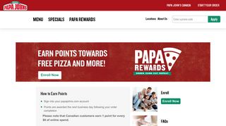 Papa Rewards | Papa John's Pizza Canada