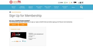 onePA - Sign Up for Membership