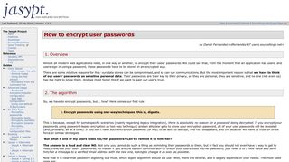 How to encrypt user passwords - Jasypt
