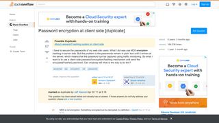 Password encryption at client side - Stack Overflow