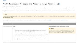 Profile Parameters for Logon and Password (Login Parameters)