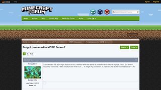Forgot password in MCPE Server? - MCPE: Discussion - Minecraft ...