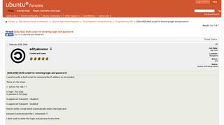 [SOLVED] shell script for entering login and password - Ubuntu Forums