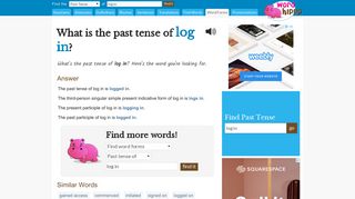 What is the past tense of log in? - WordHippo