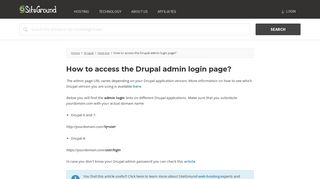 How to access the Drupal admin login page? - SiteGround