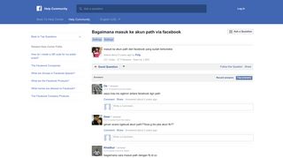 Bagaimana masuk ke akun path via facebook | Facebook Help ...