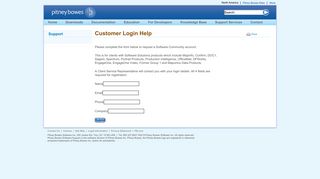 Customer Login Help | Pitney Bowes Software Support