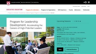 Program for Leadership Development - Executive Education - Harvard ...