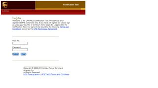 UPS PLD Certification Tool Log In - UPS.com