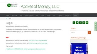 Login - Pocket of Money, LLC