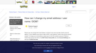 How can I change my email address / user name / DOB? – Pokémon ...