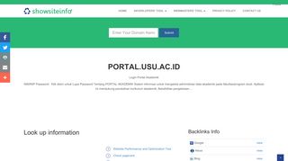 portal.usu.ac.id - Login Portal Akademik - Show Website Information