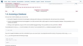 PostgreSQL: Documentation: 9.1: Accessing a Database