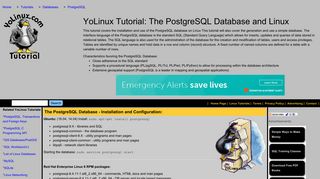 Linux Tutorial: PostgreSQL Database and Linux - YoLinux.com